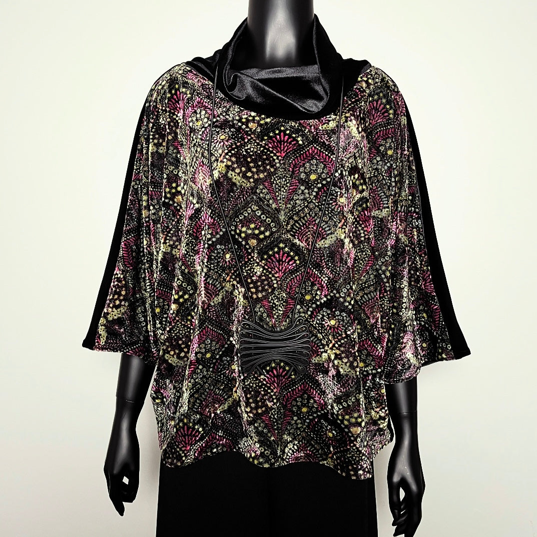 velvet top womens evening top batwing sleeve relaxed fit evening wear melbourne made eloise the label