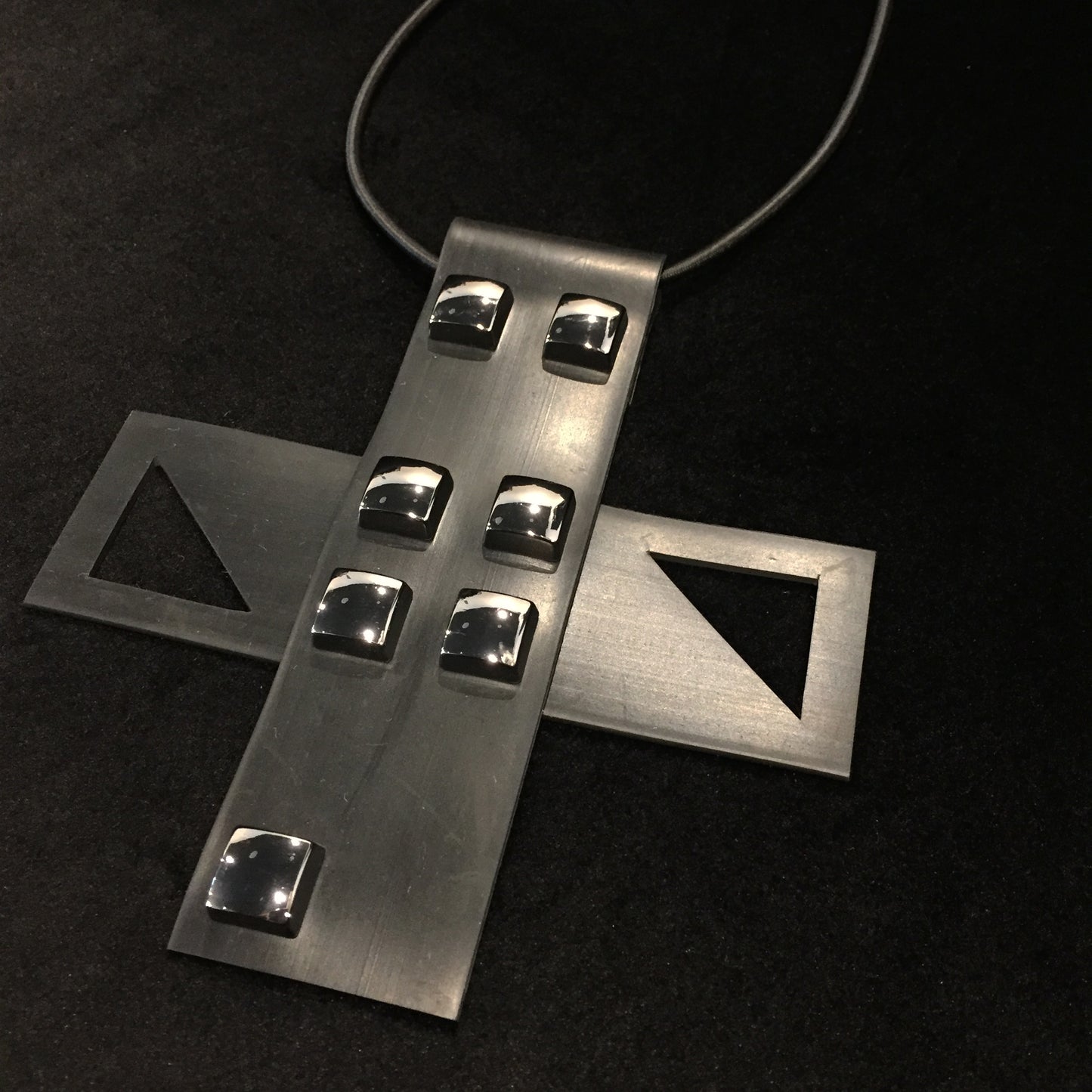 black rubber cross necklace statement necklace melbourne made jewellery