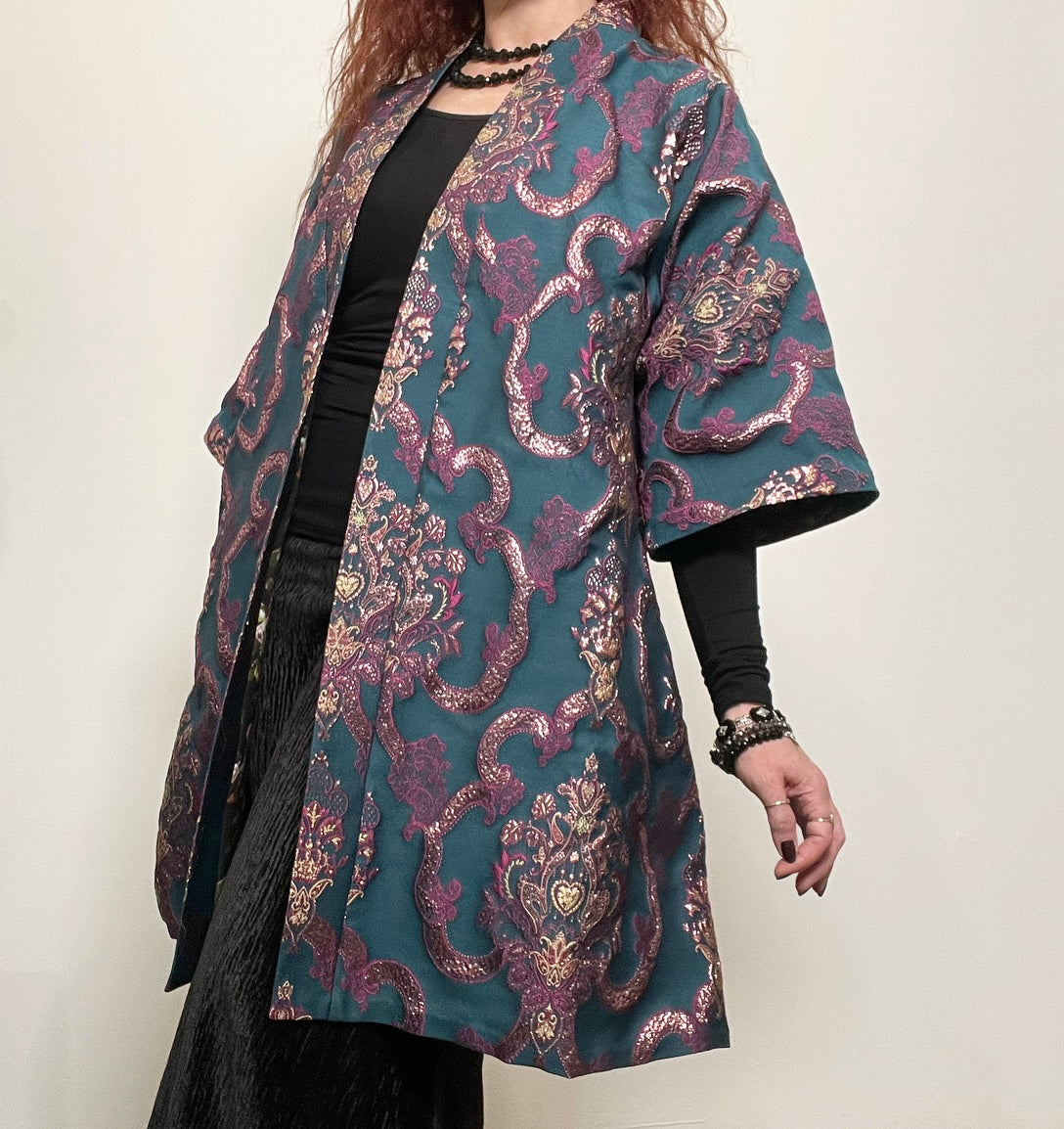 brocade evening coat womens jacket swing coat ladies clothing stylish clothing handmade in melbourne classy elegant clothing timeless pieces timeless clothing classic style unique clothing unique style ageless style luxe fabrics statement clothing statement style evening style clothing womens clothing made in australia eloise the label