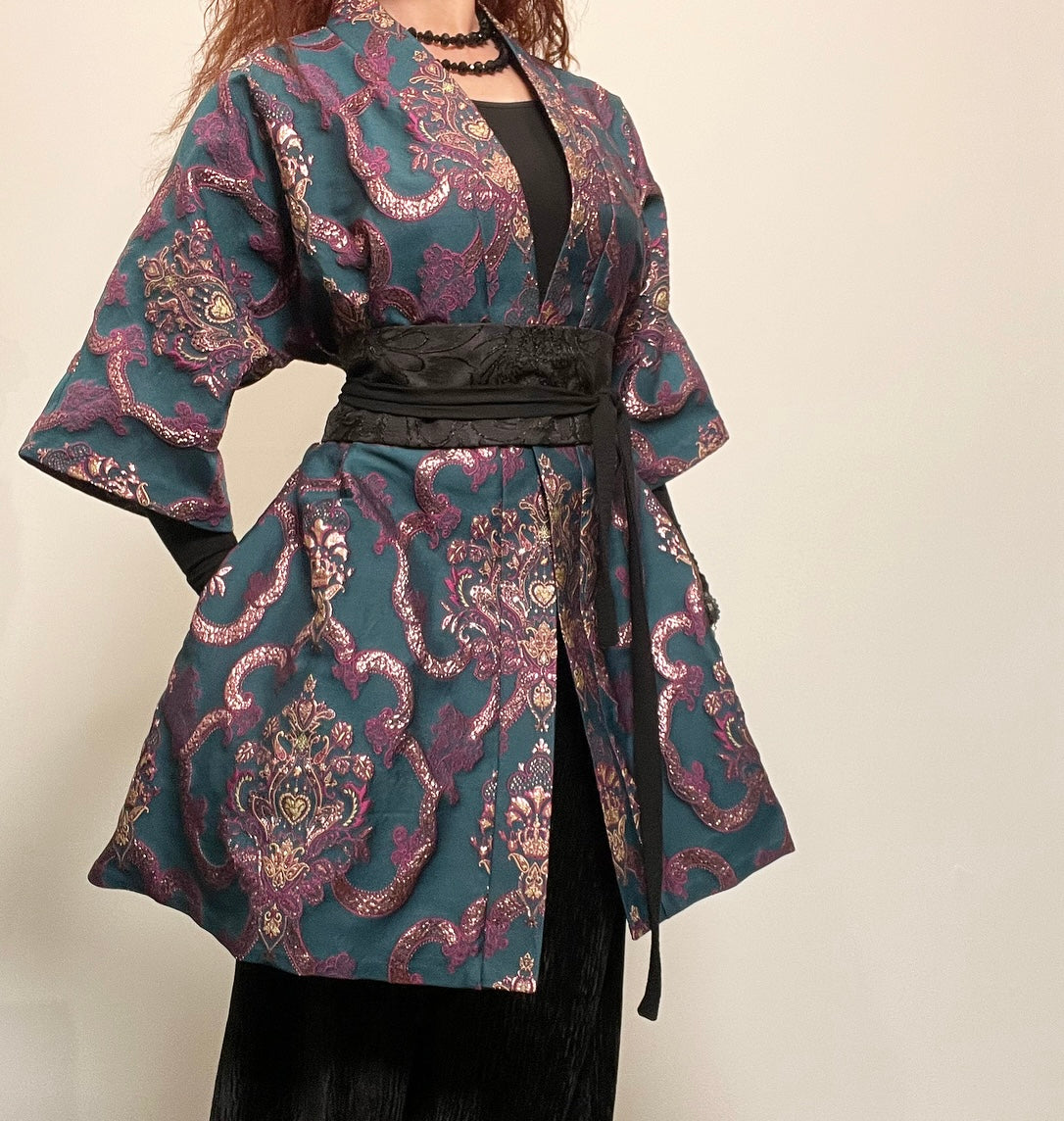brocade evening coat womens jacket swing coat ladies clothing stylish clothing handmade in melbourne classy elegant clothing timeless pieces timeless clothing classic style unique clothing unique style ageless style luxe fabrics statement clothing statement style evening style clothing womens clothing made in australia eloise the label
