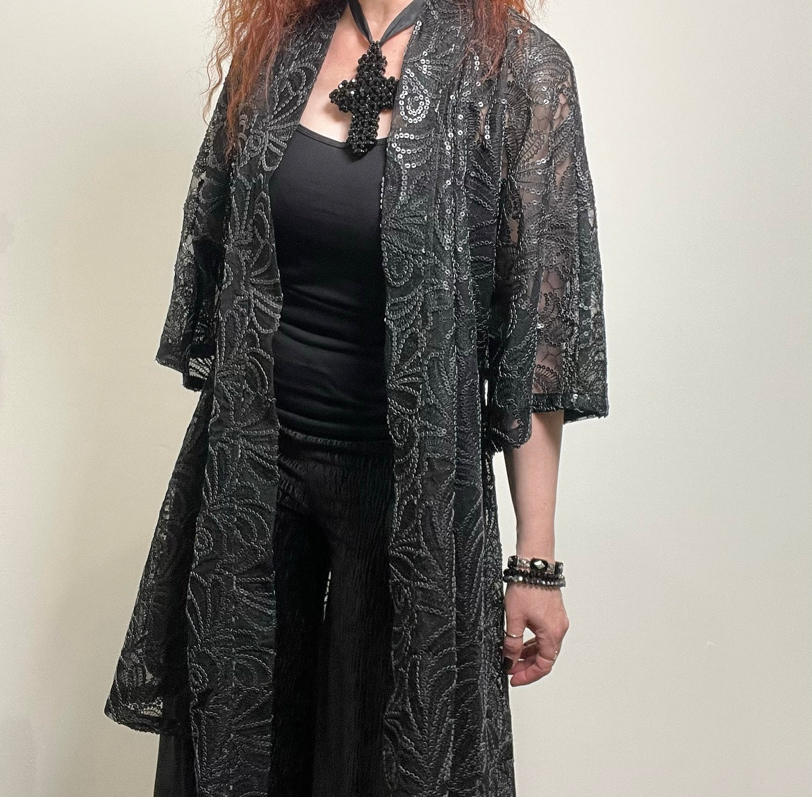 womens evening coat embroidered net with sequins jacket swing coat ladies clothing stylish clothing handmade in melbourne classy elegant clothing timeless pieces timeless clothing classic style unique clothing unique style ageless style luxe fabrics statement clothing statement style evening style clothing womens clothing made in australia eloise the label