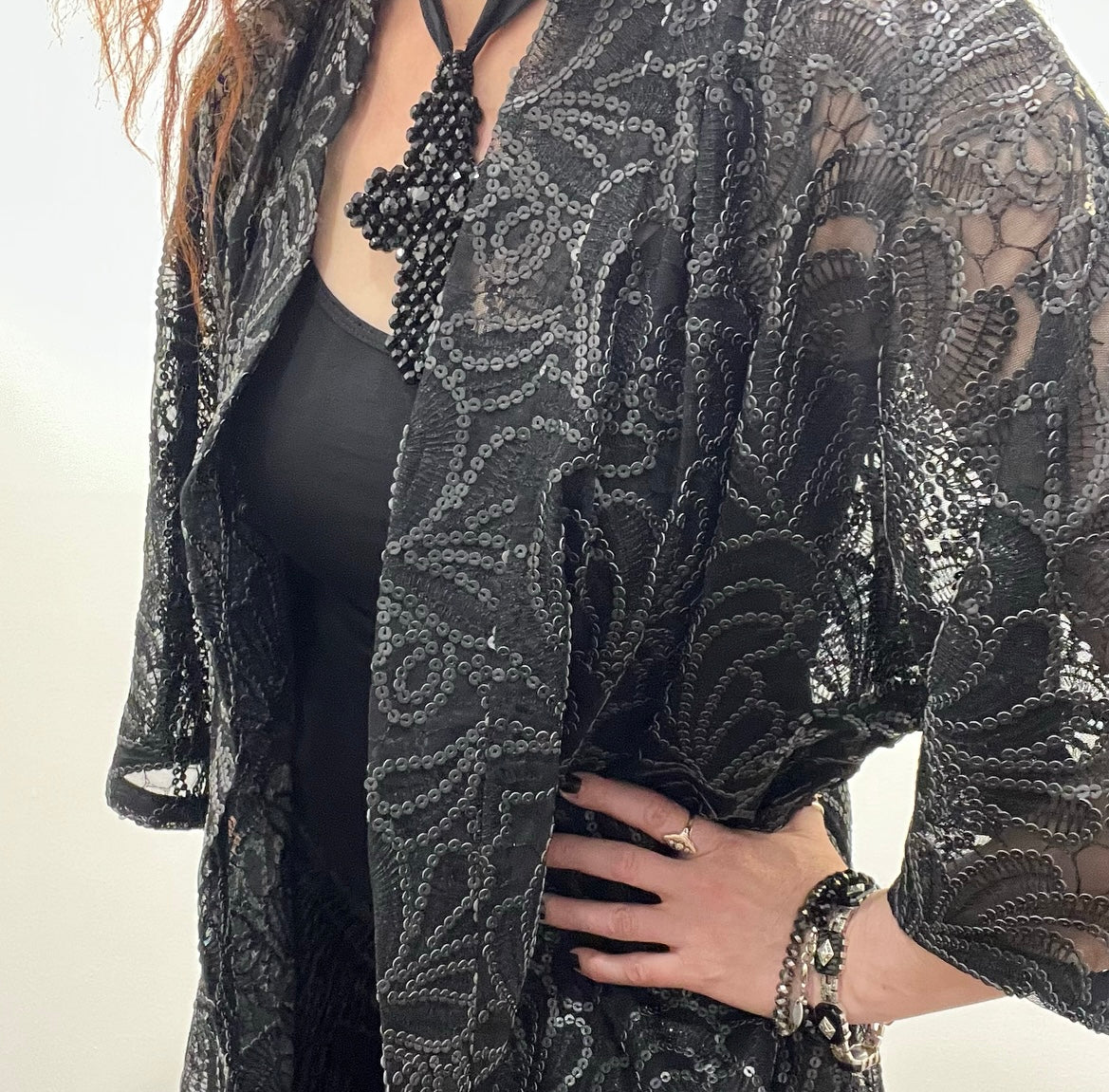 womens evening coat embroidered net with sequins jacket swing coat ladies clothing stylish clothing handmade in melbourne classy elegant clothing timeless pieces timeless clothing classic style unique clothing unique style ageless style luxe fabrics statement clothing statement style evening style clothing womens clothing made in australia eloise the label