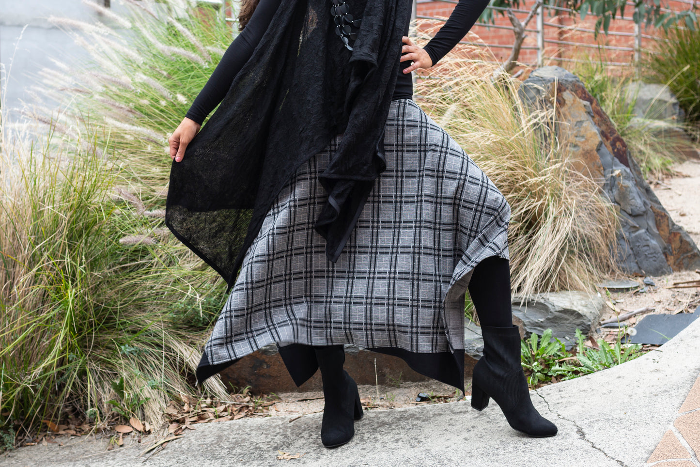 womens black wrap ladies apparel stylish clothing handmade in melbourne classy elegant clothing timeless pieces timeless clothing classic style unique clothing unique style ageless style luxe fabrics statement clothing statement style evening style clothing black womens clothing made in australia eloise the label