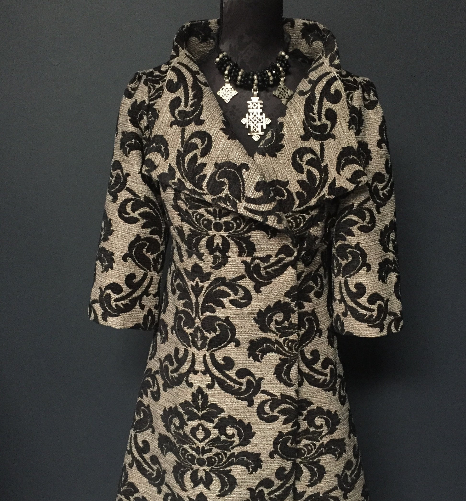 womens coat dress ladies apparel stylish clothing handmade in melbourne classy elegant clothing timeless pieces timeless clothing classic style unique clothing unique style ageless style luxe fabrics statement clothing statement style evening style clothing floral jacquard jacket womens clothing made in australia eloise the label