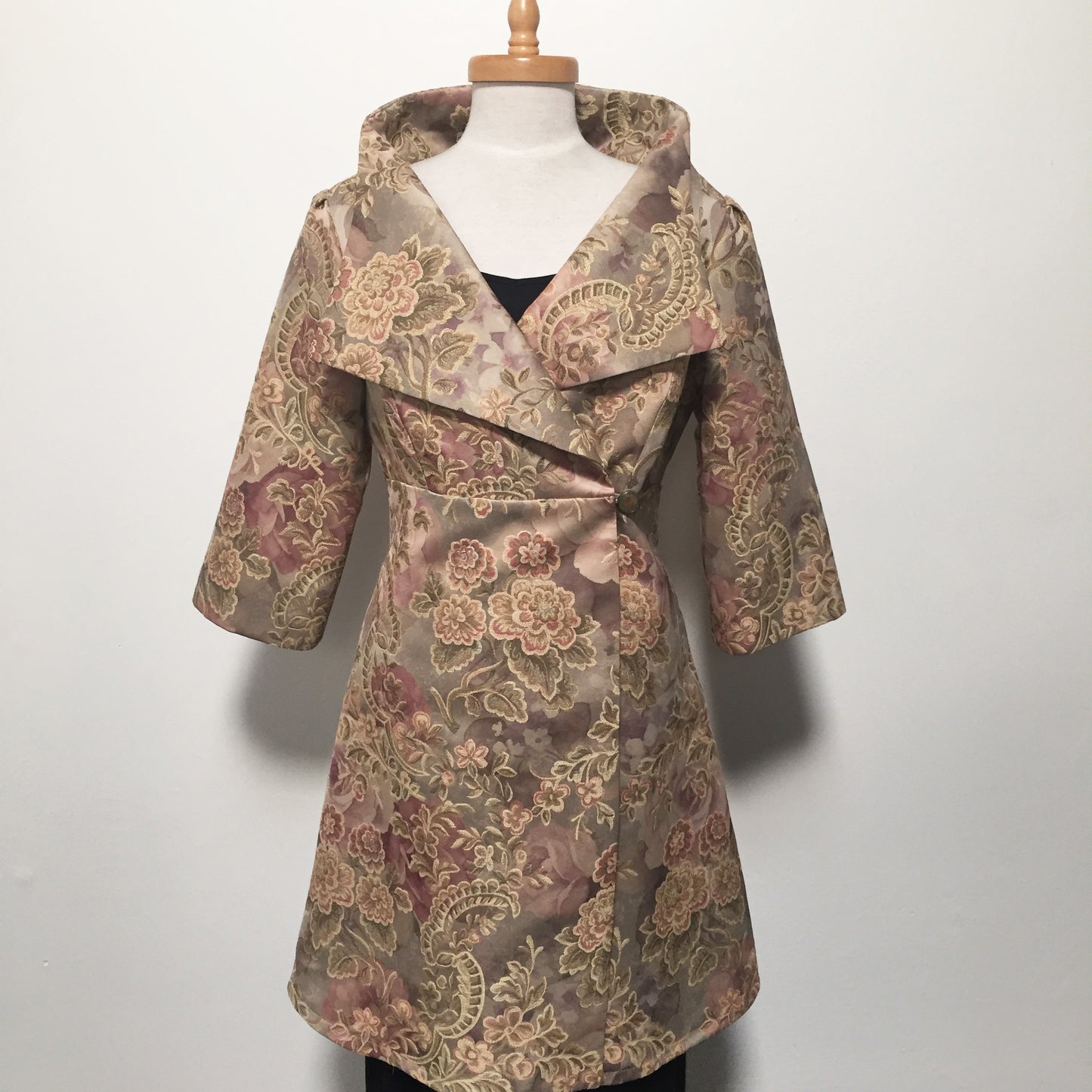womens jacquard coat dress ladies apparel stylish clothing handmade in melbourne classy elegant clothing timeless pieces timeless clothing classic style unique clothing unique style ageless style luxe fabrics statement clothing statement style evening style clothing floral jacquard jacket womens clothing made in australia eloise the label