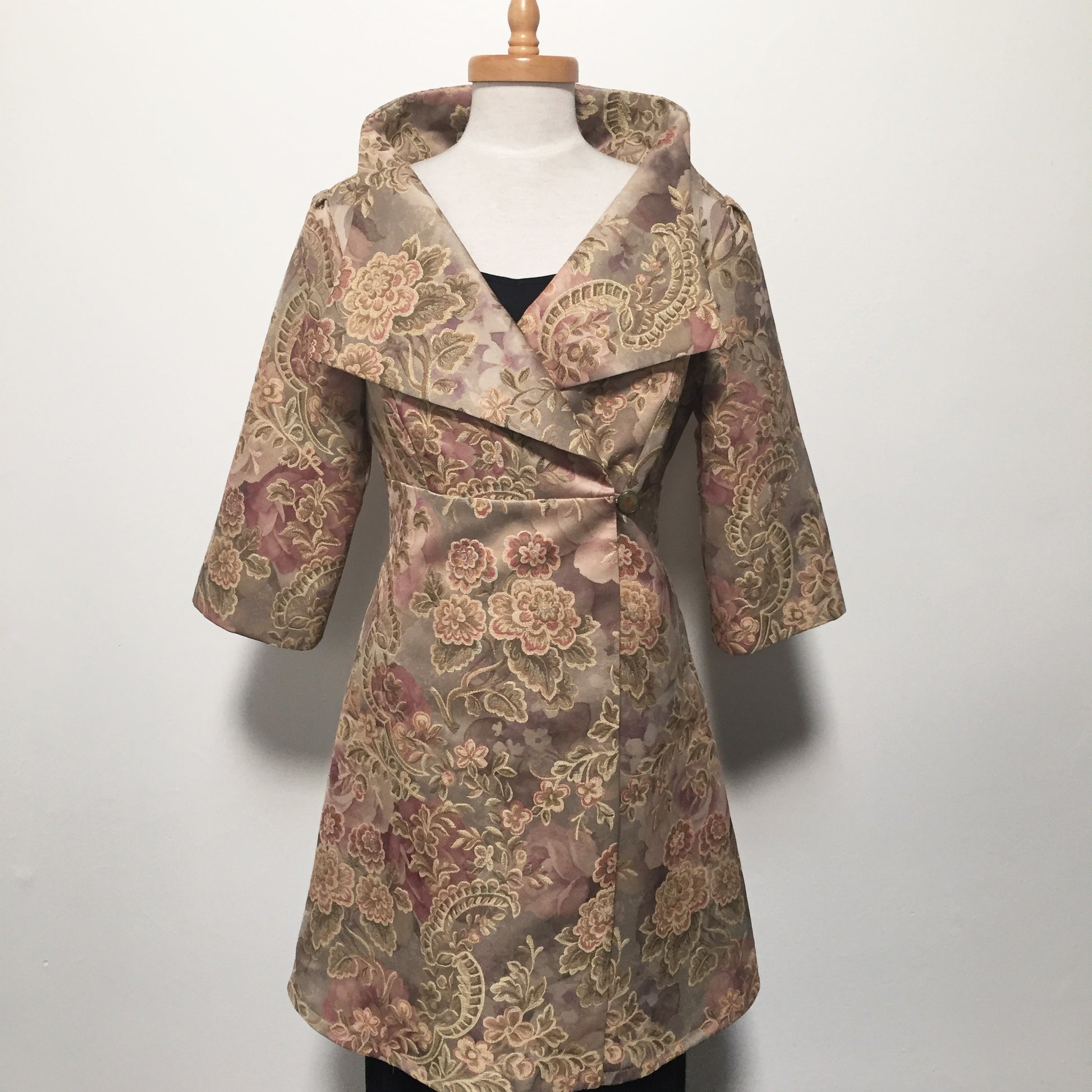 womens jacquard coat dress ladies apparel stylish clothing handmade in melbourne classy elegant clothing timeless pieces timeless clothing classic style unique clothing unique style ageless style luxe fabrics statement clothing statement style evening style clothing floral jacquard jacket womens clothing made in australia eloise the label