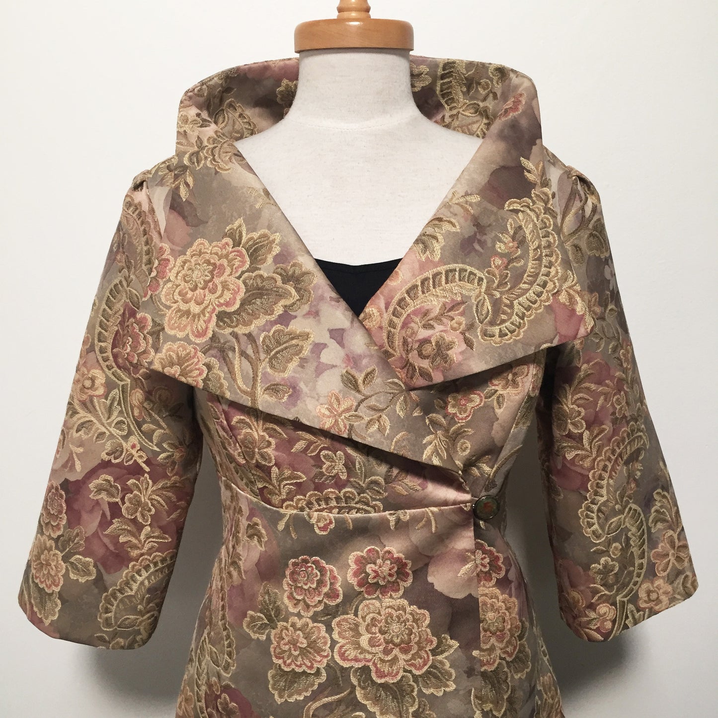 womens jacquard coat dress ladies apparel stylish clothing handmade in melbourne classy elegant clothing timeless pieces timeless clothing classic style unique clothing unique style ageless style luxe fabrics statement clothing statement style evening style clothing floral jacquard jacket womens clothing made in australia eloise the label