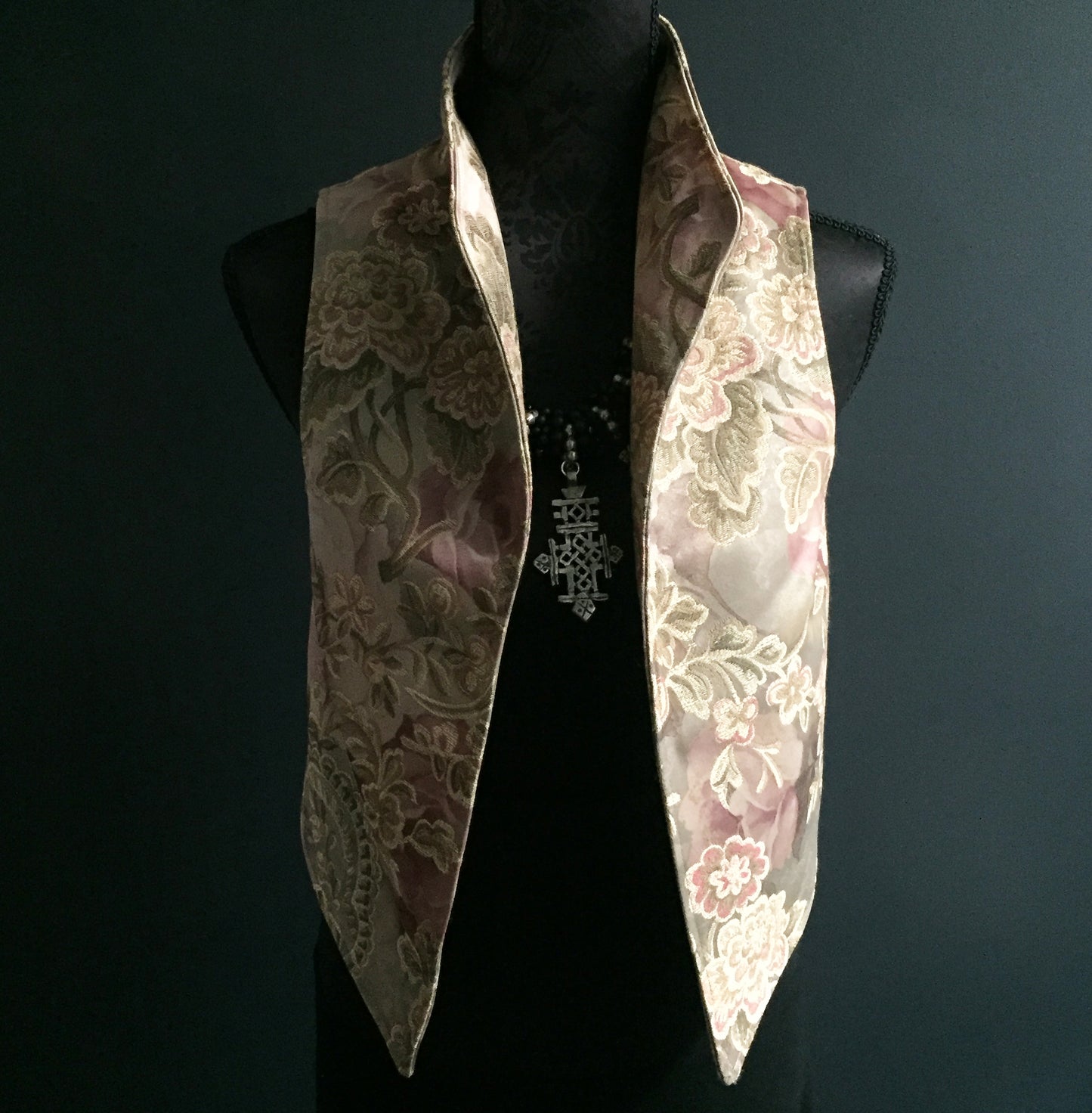 womens vest ladies apparel stylish clothing handmade in melbourne classy elegant clothing timeless pieces timeless clothing classic style unique clothing unique style ageless style luxe fabrics statement clothing statement style evening style clothing floral vest stand up collar womens clothing made in australia eloise the label
