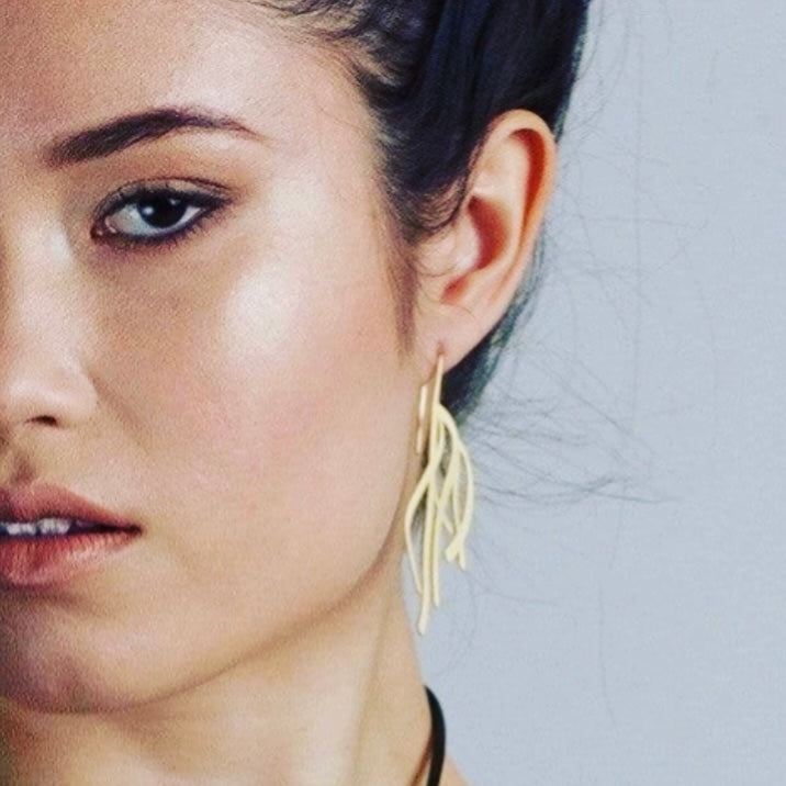 handmade statement earrings gold handmade in melbourne australian made jewellery eloise the label