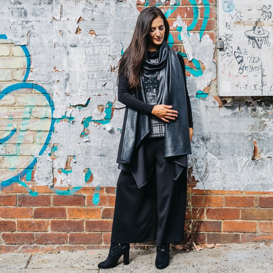 wide leg high waisted pant culotte black crepe pants ladies apparel stylish clothing handmade in melbourne classy elegant clothing timeless pieces timeless clothing classic style unique clothing unique style ageless style luxe fabrics statement clothing statement style evening style clothing womens clothing made in australia eloise the label