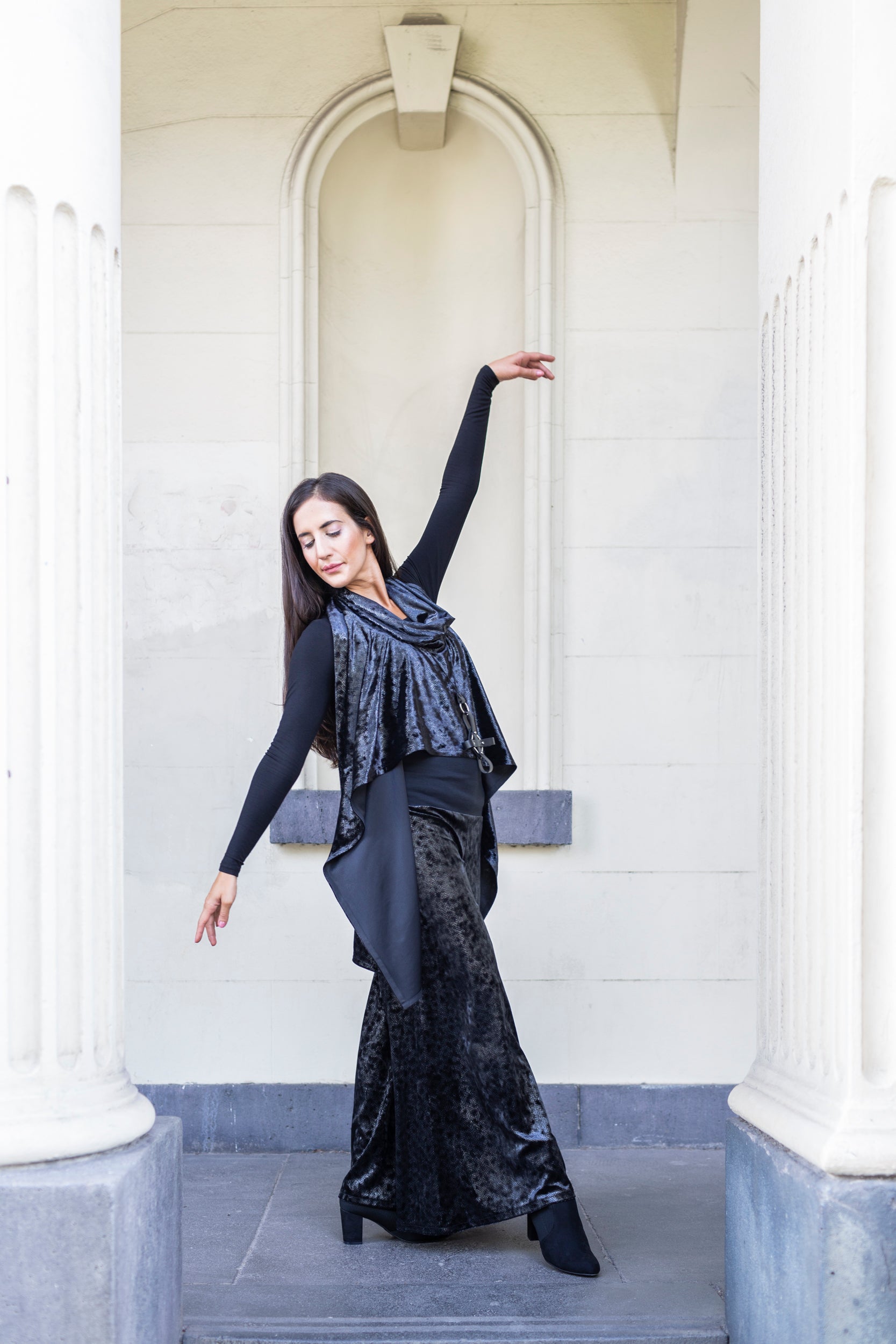 palazzo pant flare pant black velvet pants ladies apparel high waisted pant stylish clothing handmade in melbourne classy elegant clothing timeless pieces timeless clothing classic style unique clothing unique style ageless style luxe fabrics statement clothing statement style evening style clothing womens clothing made in australia eloise the label