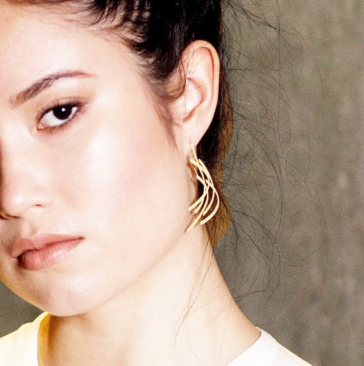 handmade statement earrings gold handmade in melbourne australian made jewellery eloise the label