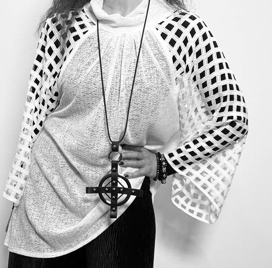 white mesh top relaxed fit over sized top raglan sleeve white knit top ladies apparel stylish clothing handmade in melbourne classy elegant clothing timeless pieces timeless clothing classic style unique clothing unique style ageless style luxe fabrics statement clothing statement style evening style clothing womens clothing made in australia eloise the label