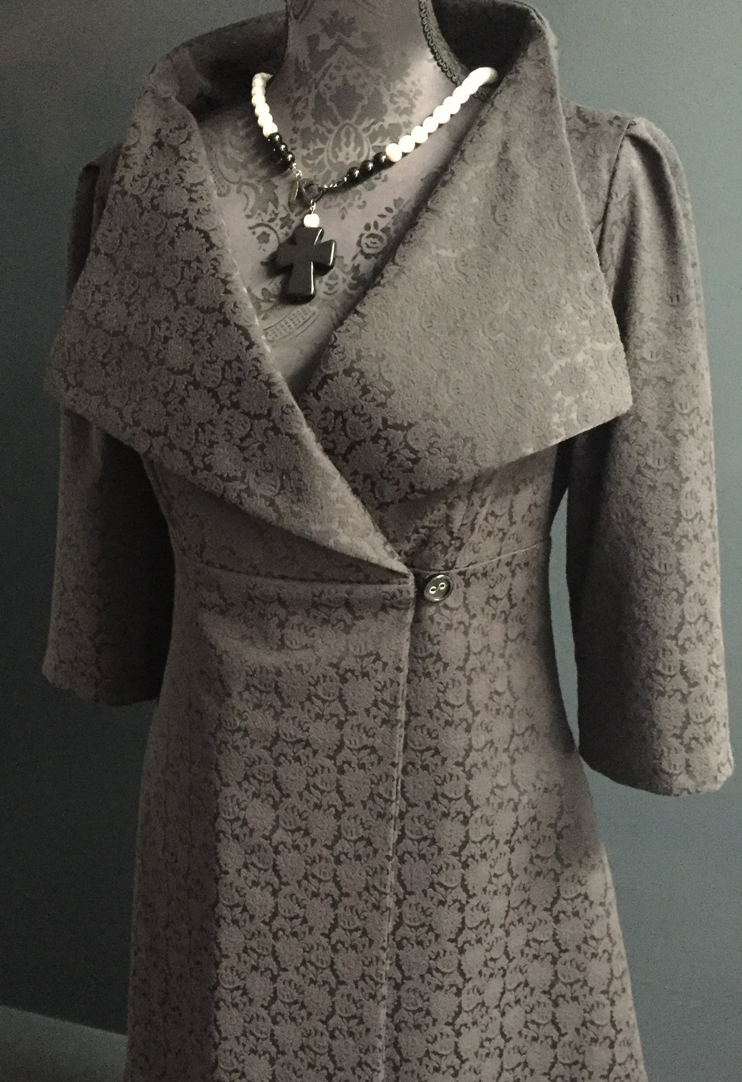 black jacquard womens coat dress ladies apparel stylish clothing handmade in melbourne classy elegant clothing timeless pieces timeless clothing classic style unique clothing unique style ageless style luxe fabrics statement clothing statement style evening style clothing black floral jacquard jacket womens clothing made in australia eloise the label
