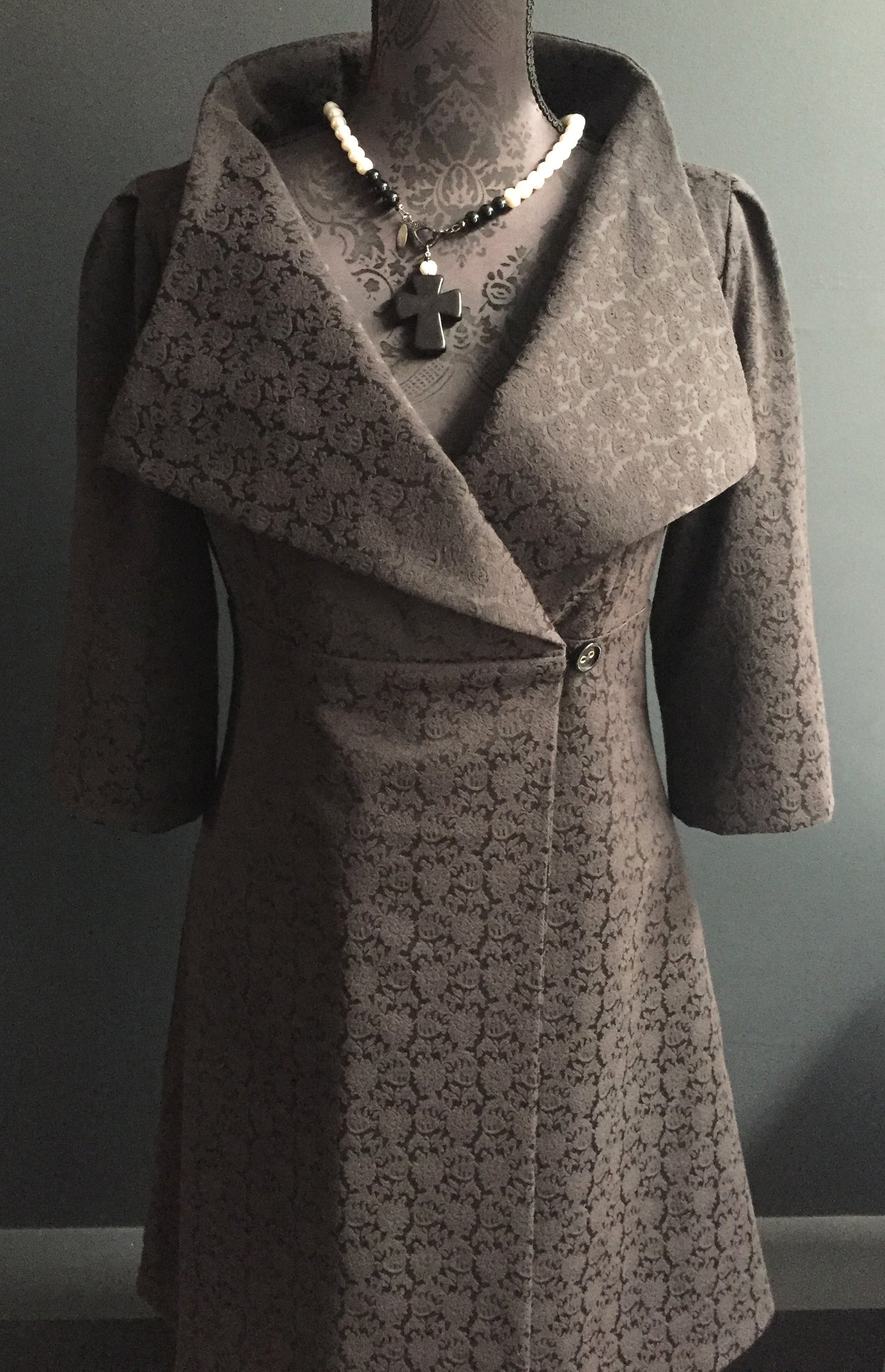 black jacquard womens coat dress ladies apparel stylish clothing handmade in melbourne classy elegant clothing timeless pieces timeless clothing classic style unique clothing unique style ageless style luxe fabrics statement clothing statement style evening style clothing black floral jacquard jacket womens clothing made in australia eloise the label