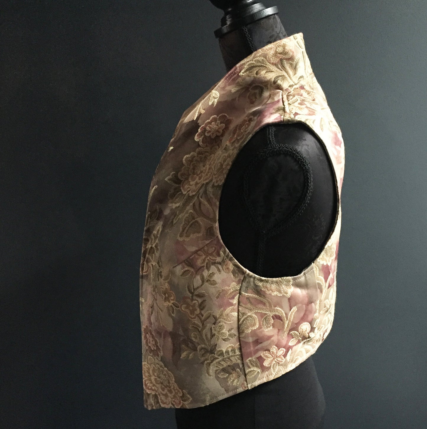 womens vest ladies apparel stylish clothing handmade in melbourne classy elegant clothing timeless pieces timeless clothing classic style unique clothing unique style ageless style luxe fabrics statement clothing statement style evening style clothing floral vest stand up collar womens clothing made in australia eloise the label
