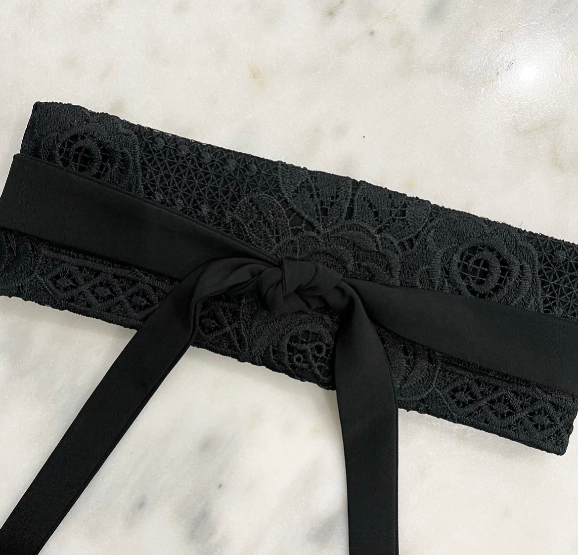 Black lace obi belt handmade in melbourne timeless style eloise the label obi belt jacquard melbourne made ladies clothing stylish clothing handmade in melbourne classy elegant clothing timeless pieces timeless clothing classic style unique clothing unique style ageless style luxe fabrics statement clothing statement style evening style womens clothing australian made clothing made in australia eloise the label