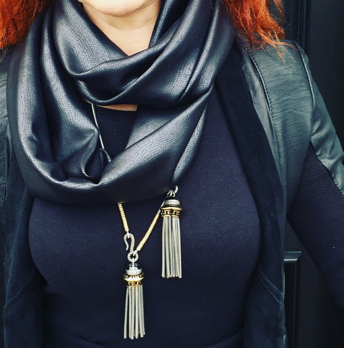 Infinity Scarf - Luxe Faux Leather /snakeskin