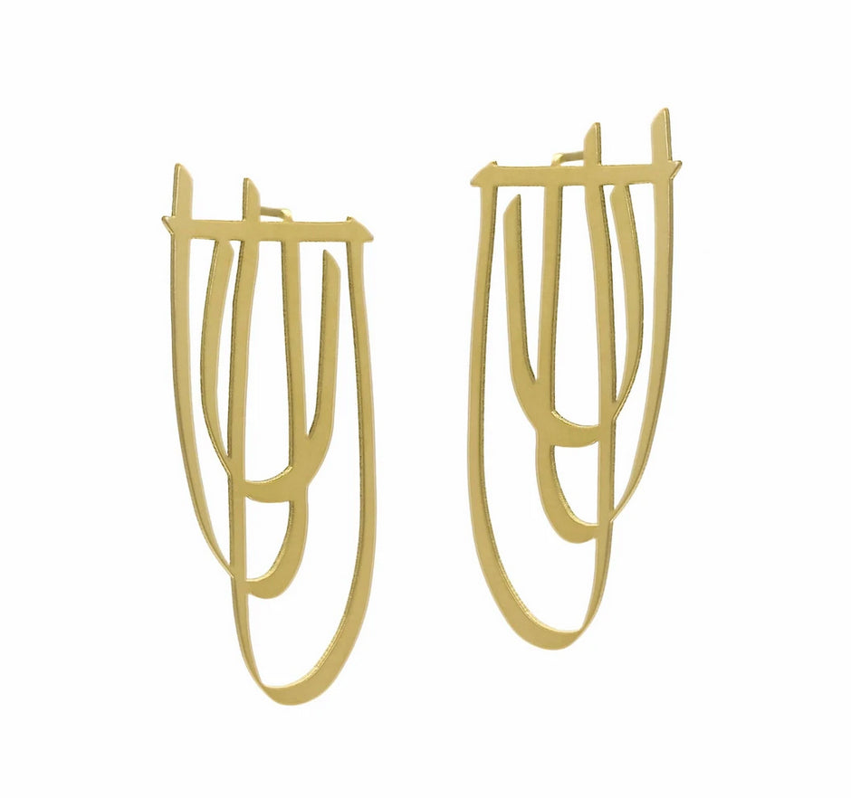 handmade statement earrings gold handmade in melbourne australian made jewellery eloise the label