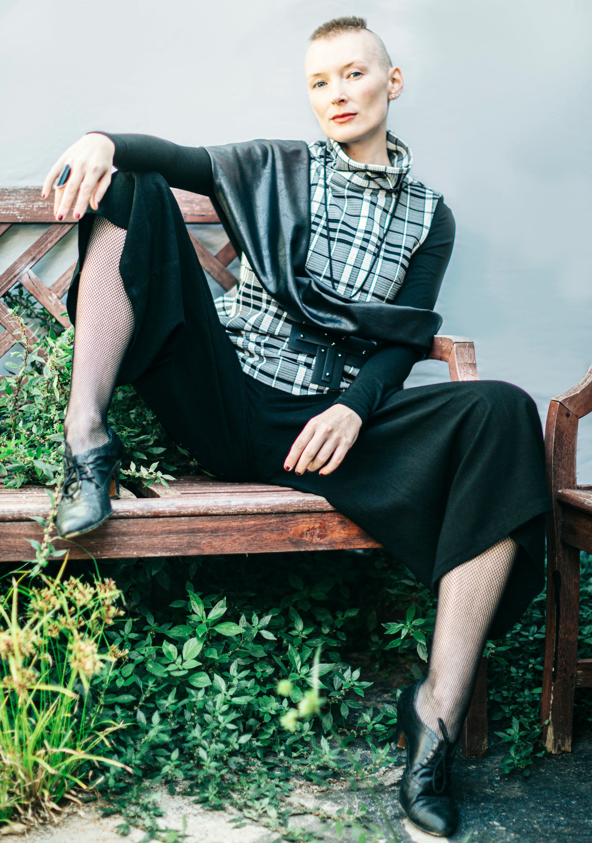 plaid top ladies apparel black and white check stylish clothing handmade in melbourne classy elegant clothing timeless pieces timeless clothing classic style unique clothing unique style ageless style luxe fabrics statement clothing statement style clothing womens clothing made in australia eloise the label