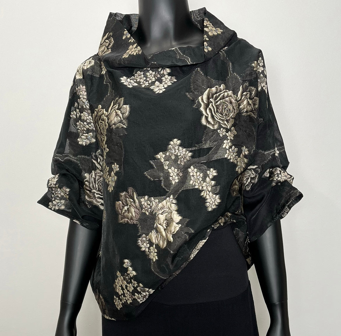 floral organza top ladies top feature sleeve ladies apparel stylish clothing handmade in melbourne classy elegant clothing timeless pieces timeless clothing classic style unique clothing unique style ageless style luxe fabrics statement clothing statement style evening style clothing womens clothing made in australia eloise the label