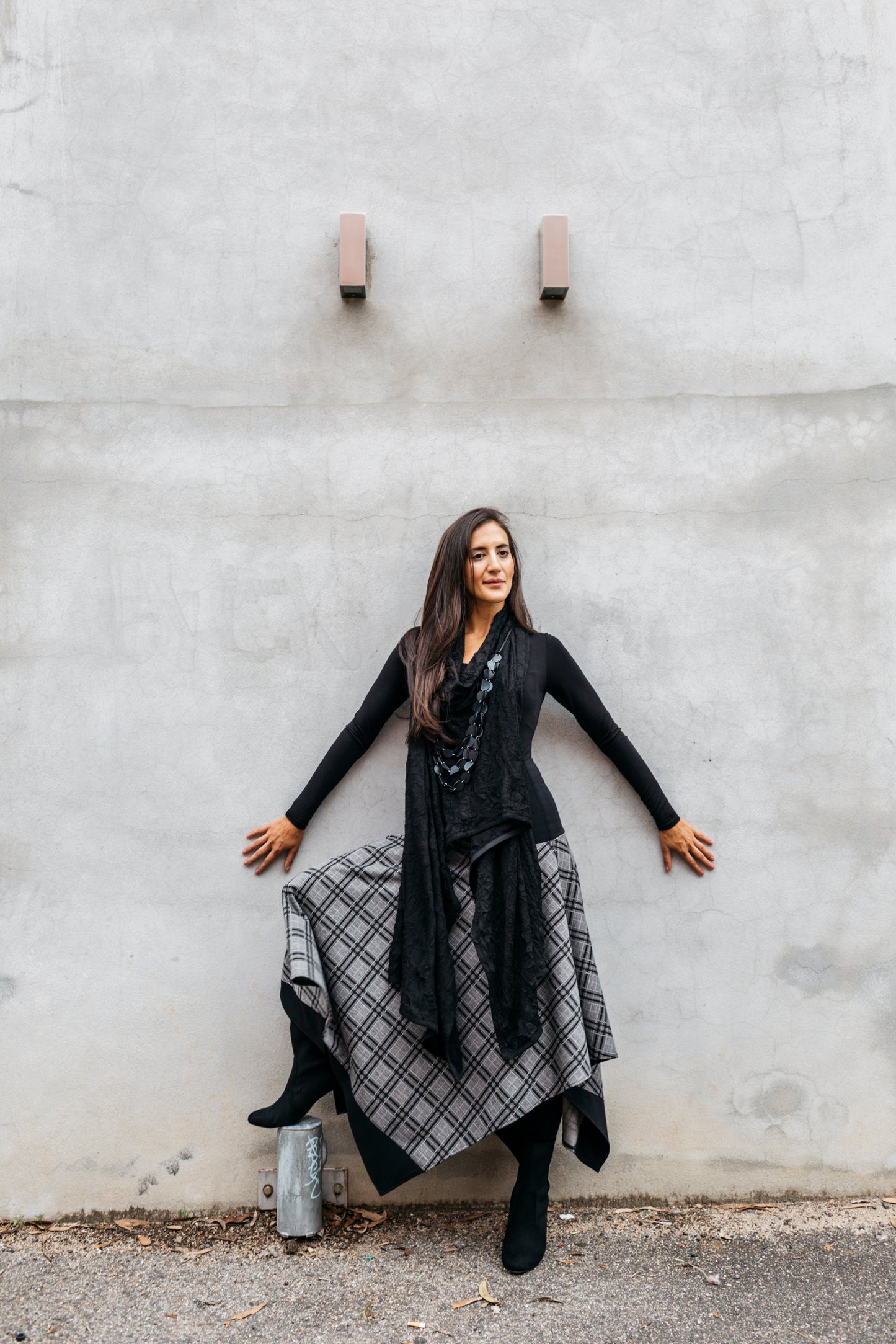 skirt ladies apparel plaid skirt stylish clothing handmade in melbourne classy elegant clothing timeless pieces timeless clothing classic style unique clothing unique style ageless style luxe fabrics black statement clothing statement style evening style clothing womens clothing made in australia eloise the label