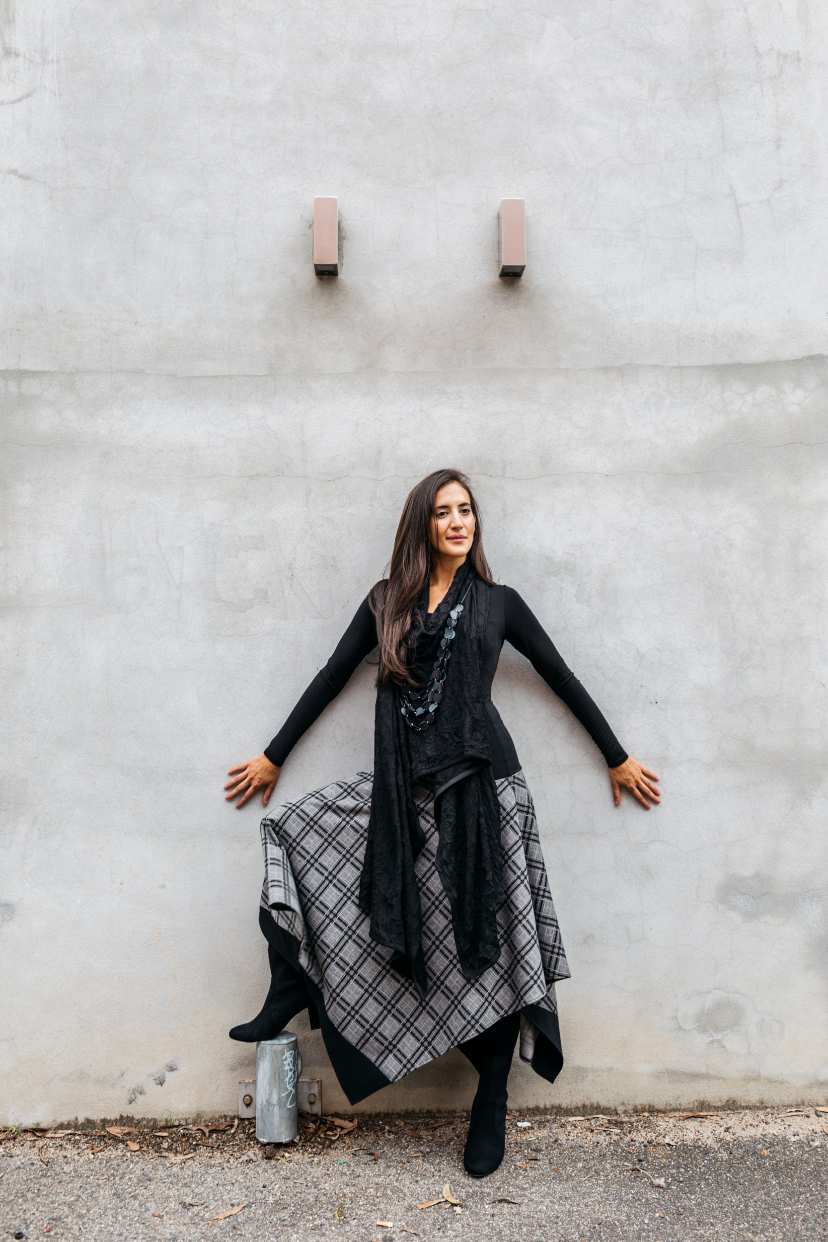 skirt ladies apparel plaid skirt stylish clothing handmade in melbourne classy elegant clothing timeless pieces timeless clothing classic style unique clothing unique style ageless style luxe fabrics black statement clothing statement style evening style clothing womens clothing made in australia eloise the label