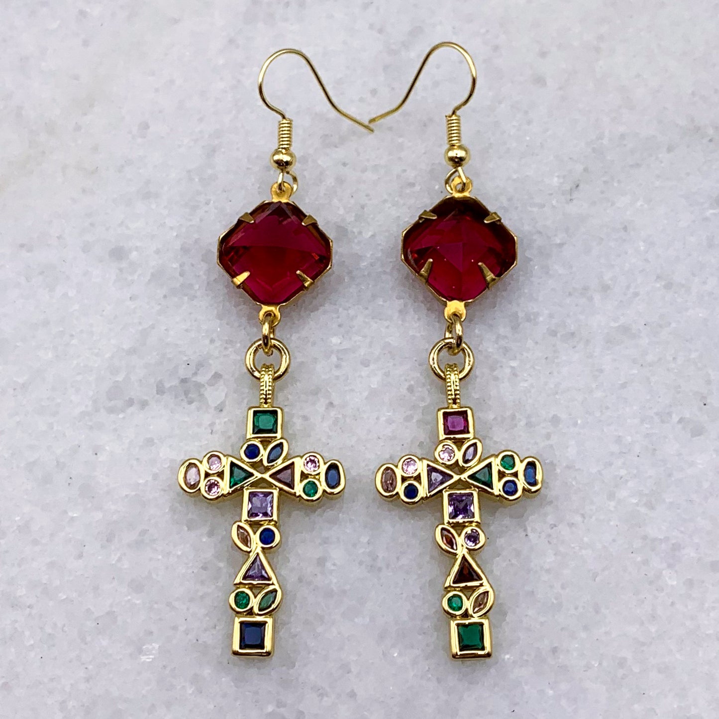 Byzantium Cross Earrings