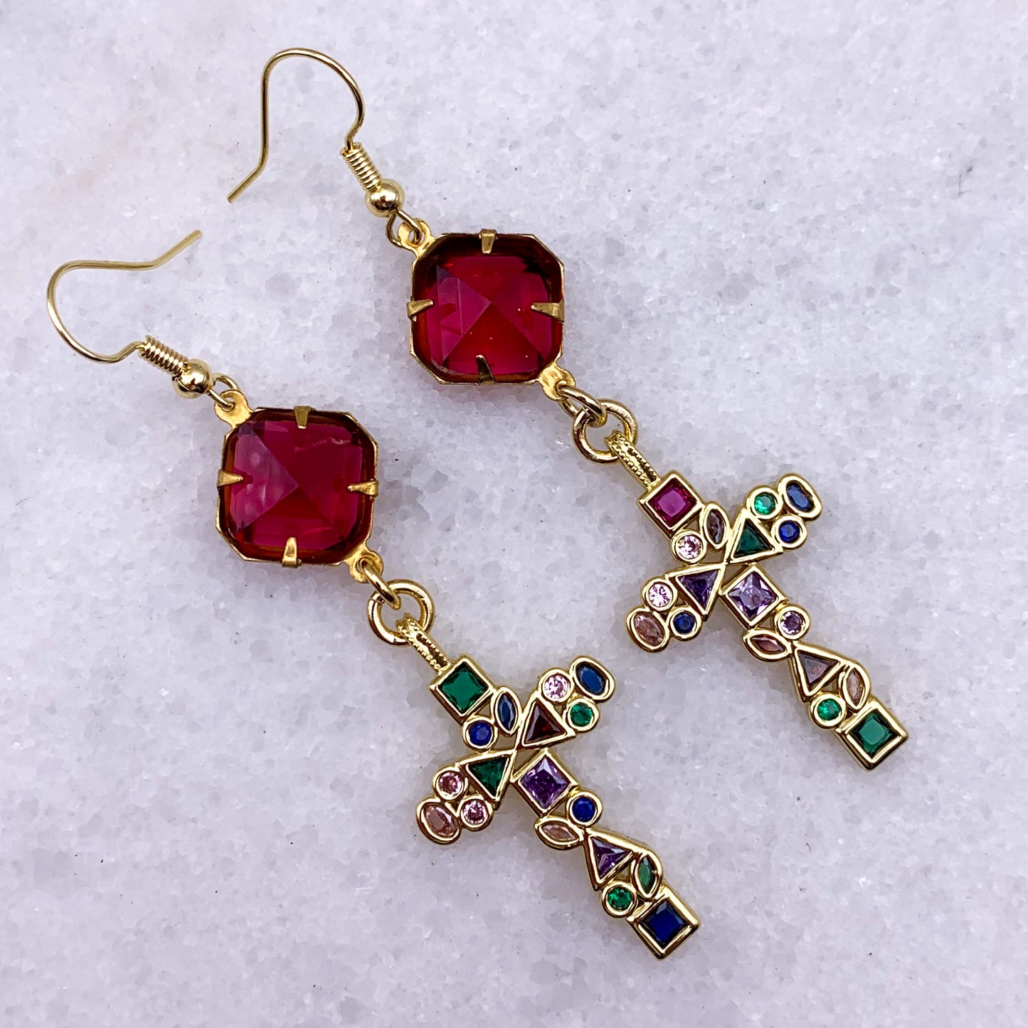 Byzantium Cross Earrings