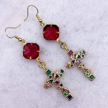 Byzantium Cross Earrings