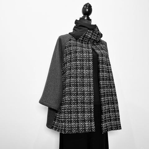 Plaid swing coat winter wool jacket evening coat stylish clothing handmade in melbourne classy elegant clothing timeless pieces timeless clothing classic style unique clothing unique style ageless style luxe fabrics statement clothing statement style clothing womens clothing made in australia eloise the label