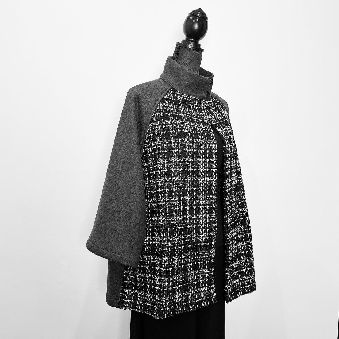 Plaid swing coat winter wool jacket evening coat stylish clothing handmade in melbourne classy elegant clothing timeless pieces timeless clothing classic style unique clothing unique style ageless style luxe fabrics statement clothing statement style clothing womens clothing made in australia eloise the label