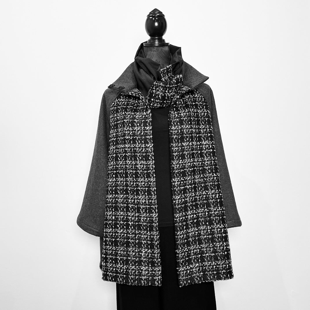 Plaid swing coat winter wool jacket evening coat stylish clothing handmade in melbourne classy elegant clothing timeless pieces timeless clothing classic style unique clothing unique style ageless style luxe fabrics statement clothing statement style clothing womens clothing made in australia eloise the label