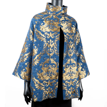 Abbey Swing Coat - Luxe Royal Jacquard
