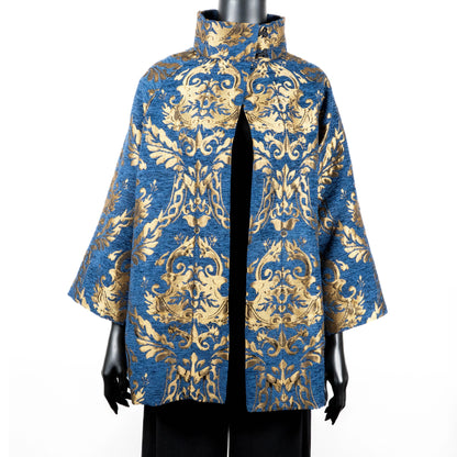 Abbey Swing Coat - Luxe Royal Jacquard