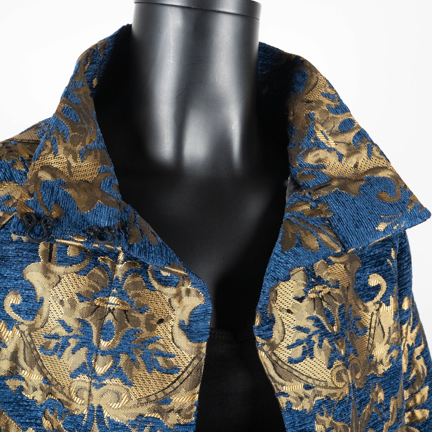 Abbey Swing Coat - Luxe Royal Jacquard
