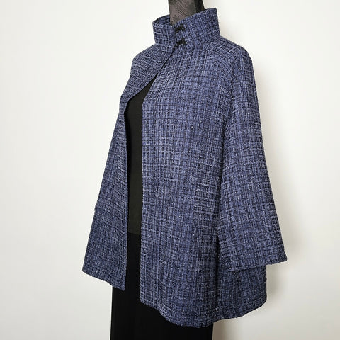 Purple plaid swing coat winter wool jacket evening coat stylish clothing handmade in melbourne classy elegant clothing timeless pieces timeless clothing classic style unique clothing unique style ageless style luxe fabrics statement clothing statement style clothing womens clothing made in australia eloise the label