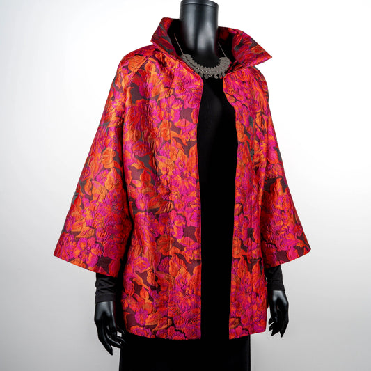 Abbey Coat - Opulent Floral Jacquard