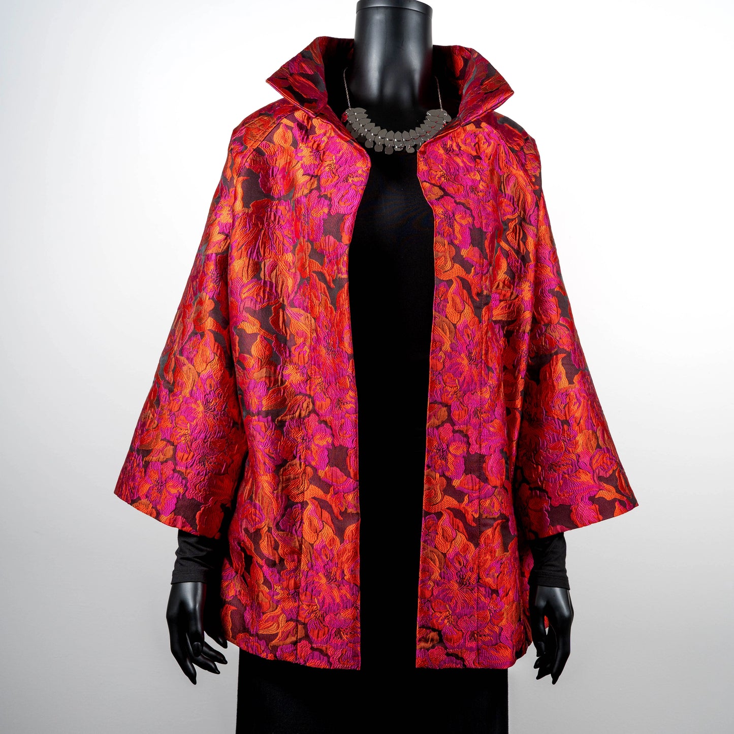 Abbey Coat - Opulent Floral Jacquard