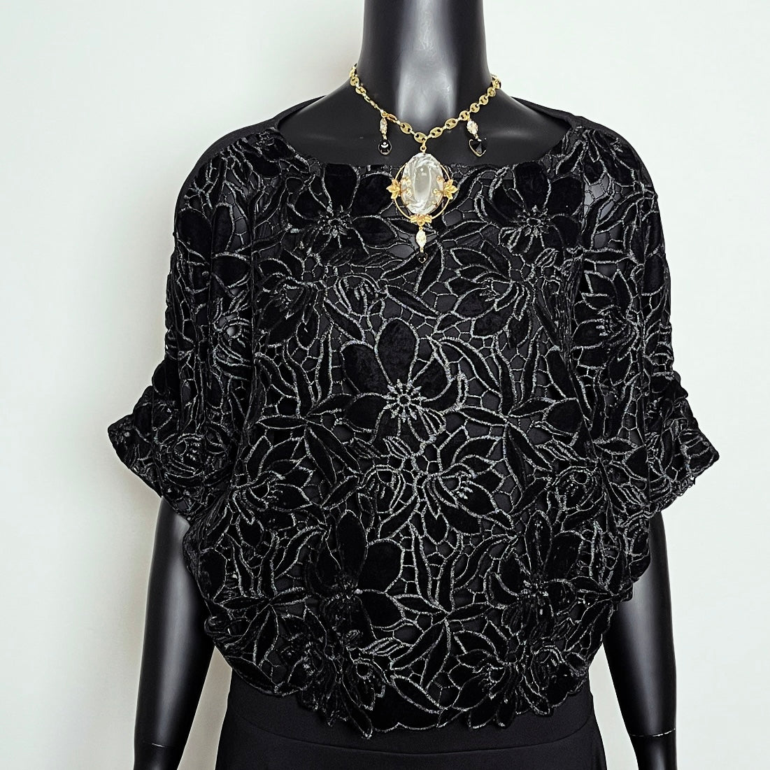 Luxe Velvet Guipure Lace Top