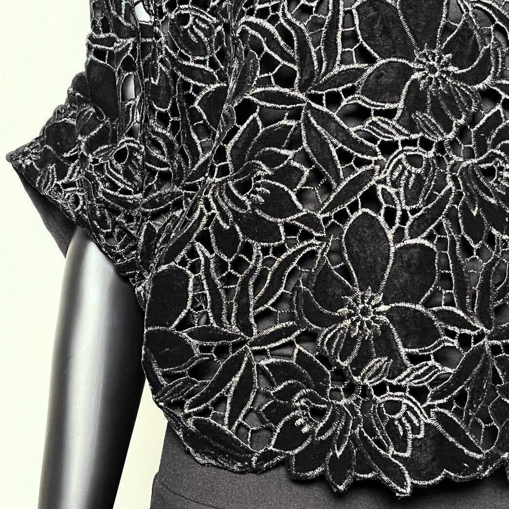 Luxe Velvet Guipure Lace Top
