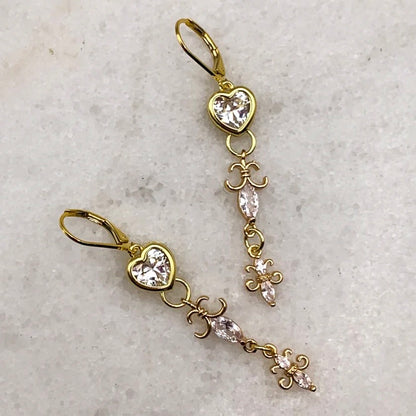 Amore' Crystal Fleur De Lis Earring