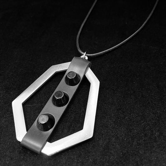 Tri Stud Hex Pendant necklace