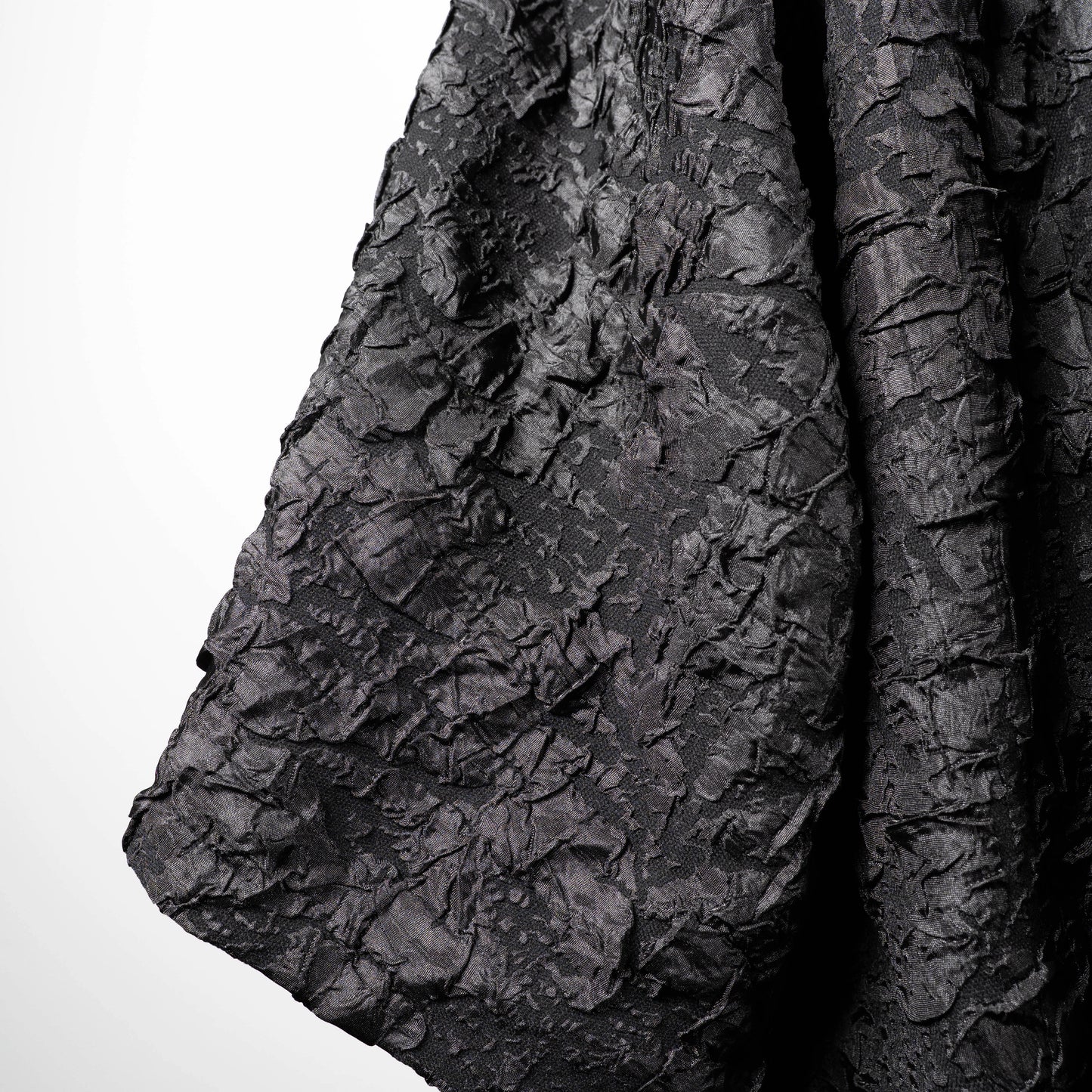 Audrey Swing Coat - Black Crinkle Jacquard