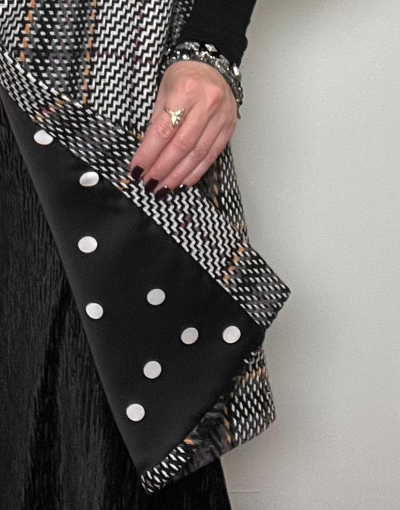 Audrey Swing Coat And Matching Scarf Set - Winter Wool Plaid