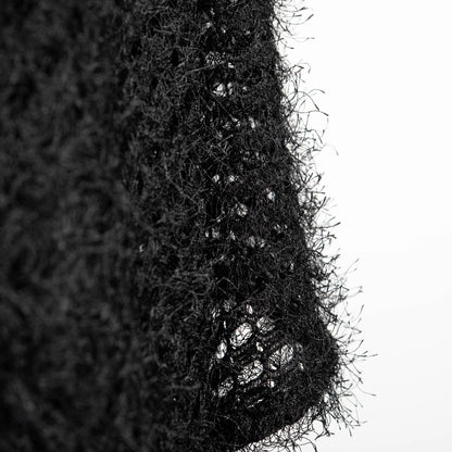 Azira Poncho - Black Eyelash Sheer Mesh Knit