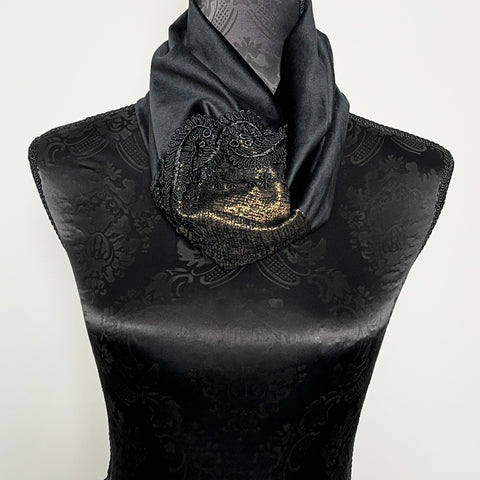 loop scarf infinity scarf black velvet scarf black lace gold scarf womens scarf evening accessories evening wear evening dress formal dress unique clothing made in melbourne australian made clothing  elegant style clothing for weddings timeless style eloise the label