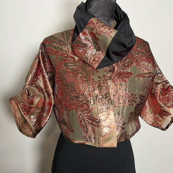 bolero jacket gold auburn brocade organza evening coat event wear special occasion ladies jacket elegant timeless womens wear made in melbourne clothing eloise the label