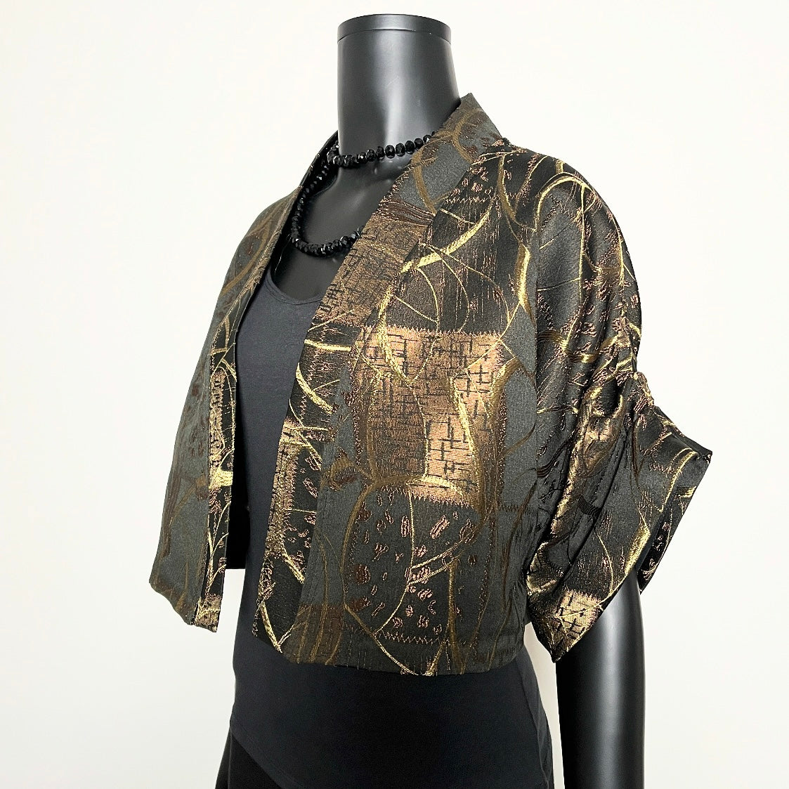 bolero jacket in gold and bronze evening jacket melbourne made eloise the label