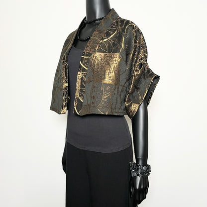 bolero jacket in gold and bronze evening jacket melbourne made eloise the label